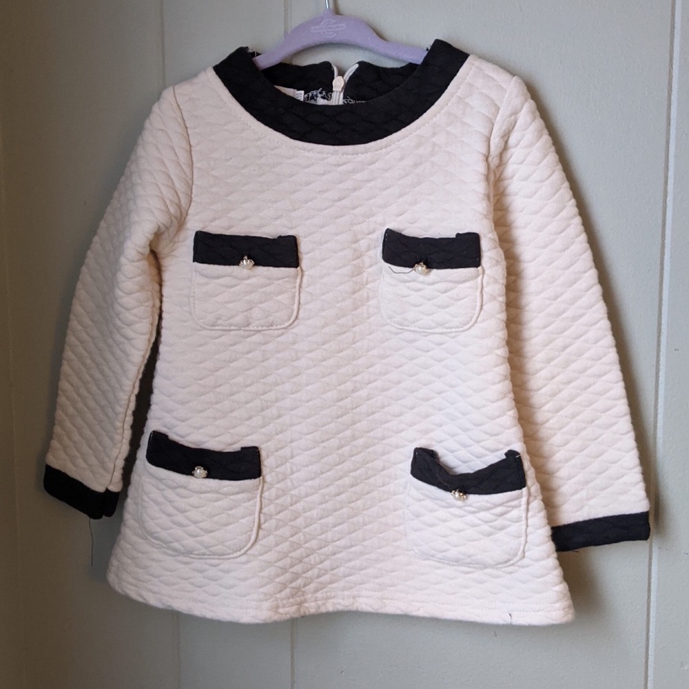 BOGO: Black and White Quilted Kids Dress
